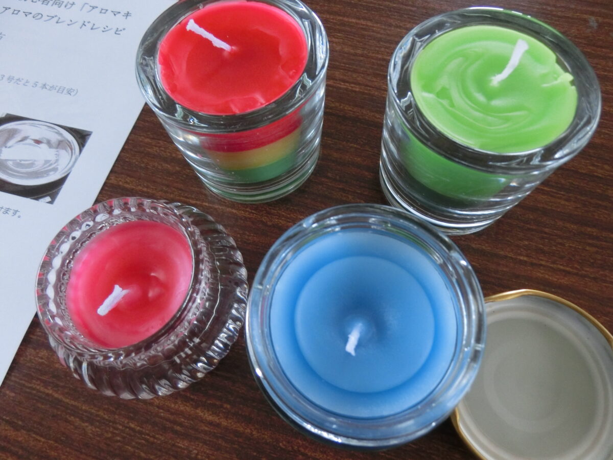 アロマキャンドルつくり（2024.1.18）かしの木会